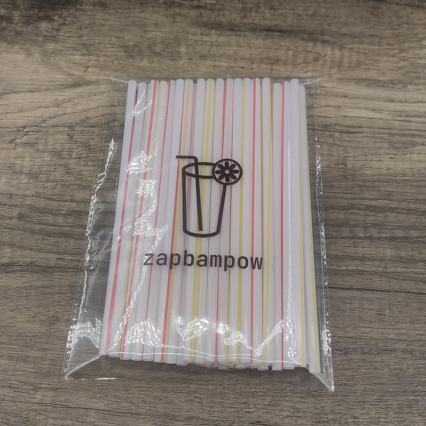 zapbampow 100PCS Disposable Plastic Drinking Straws