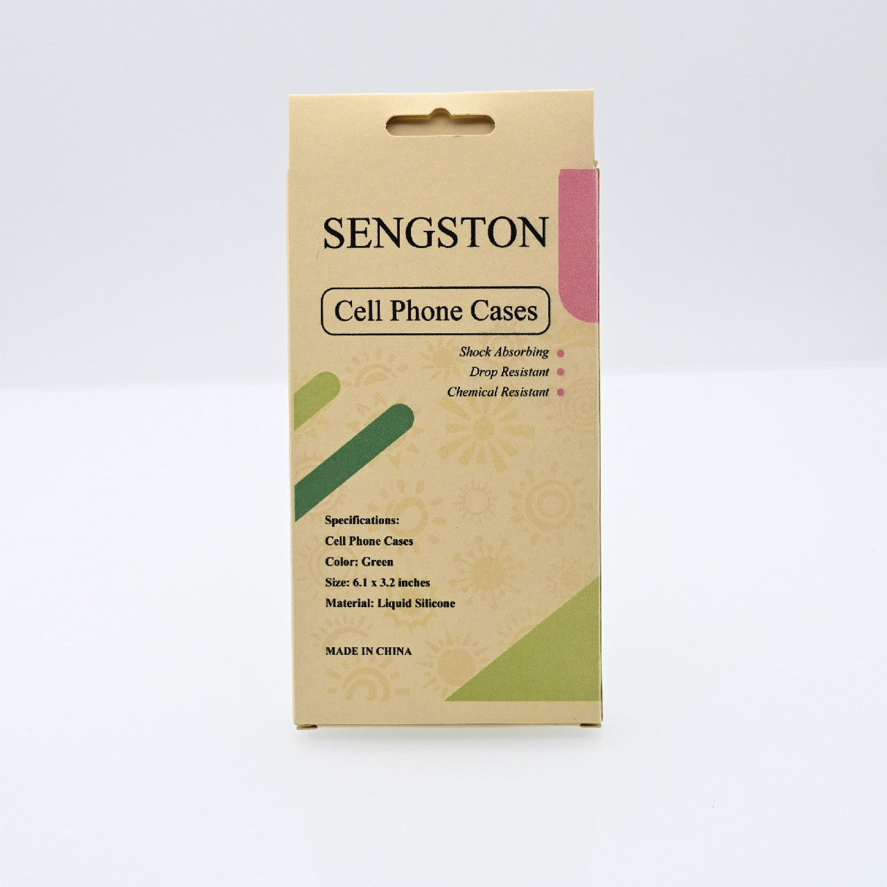 SENGSTON Green Liquid Silicone Cell Phones Protective Cases for iPhone 14 Pro