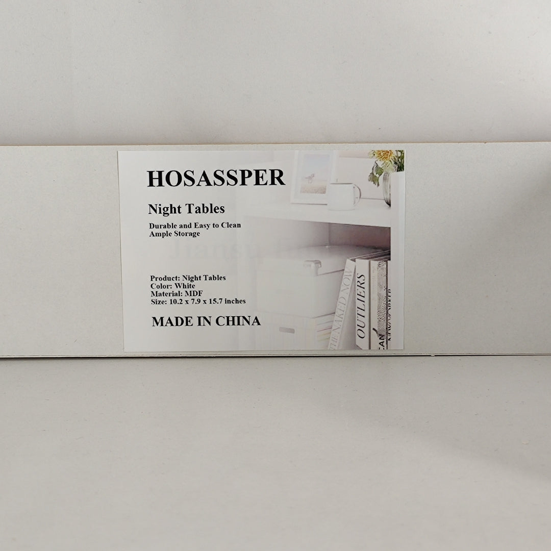 HOSASSPER Night Tables Modern Nightstand Wood Bedside Table for Bedroom, White