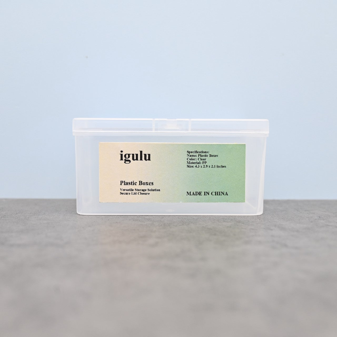 igulu 1 PC Clear PP Plastic Boxes Storage Box with Lid for Kitchen Office Storage