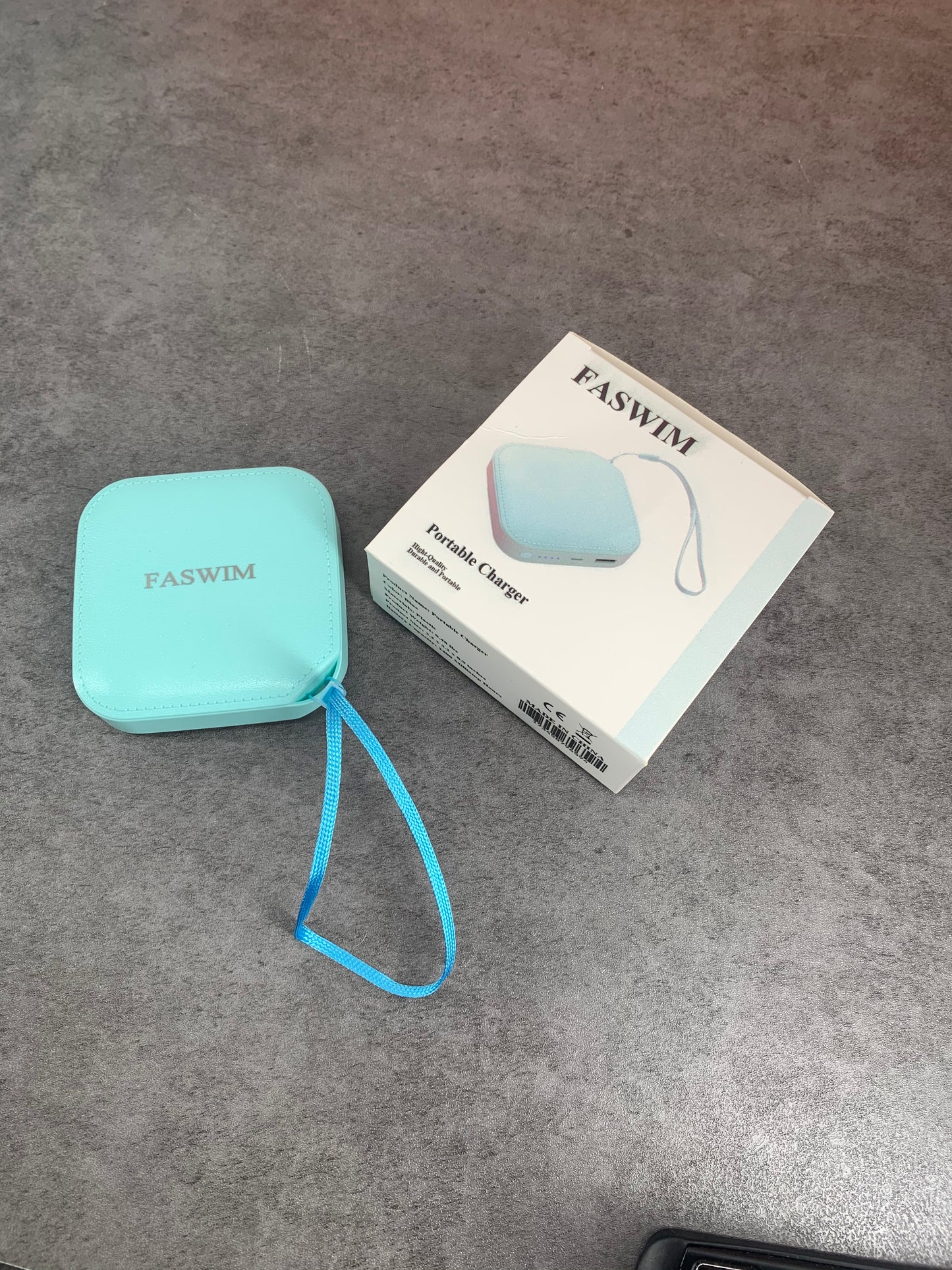 FASWIM Mini Power Bank Portable Large Capacity Power Bank Blue23.99