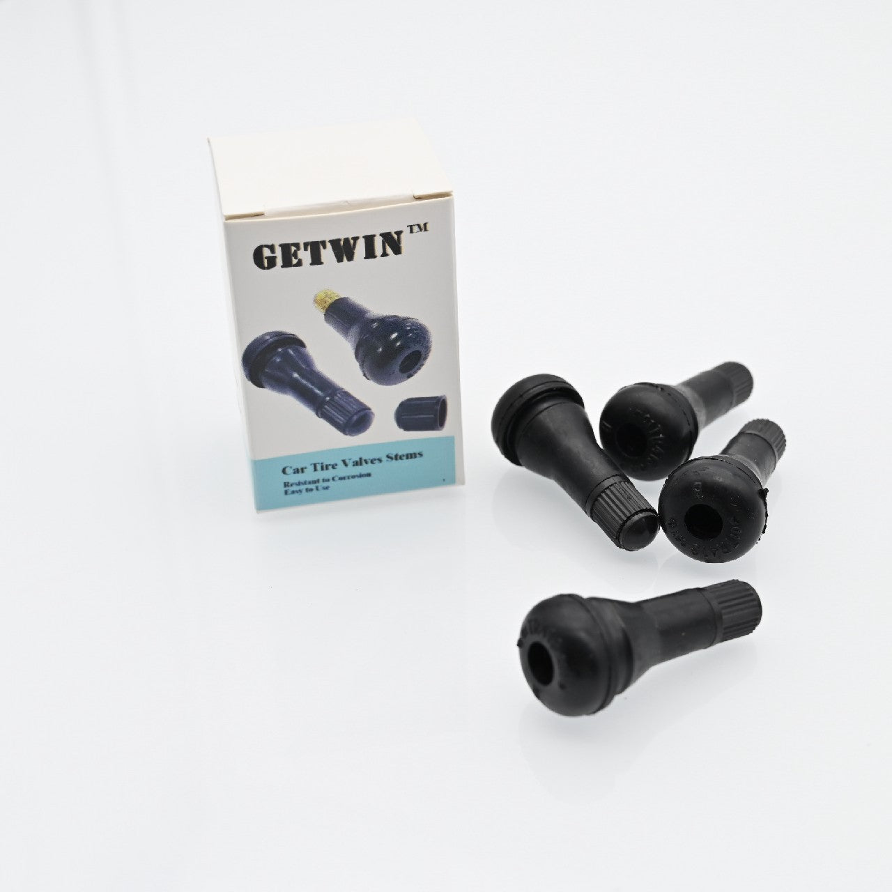 GETWIN Rubber Car Tire Valve Stems Black Standard Length Replacement Tire Valve