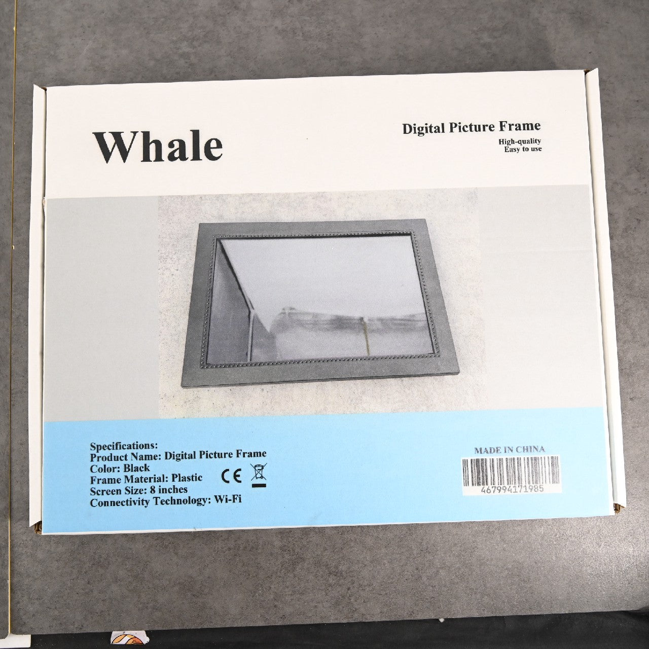 Whale Black 8 Inch LCD Digital Picture Frame Wall Mountable WiFi Photo Frames