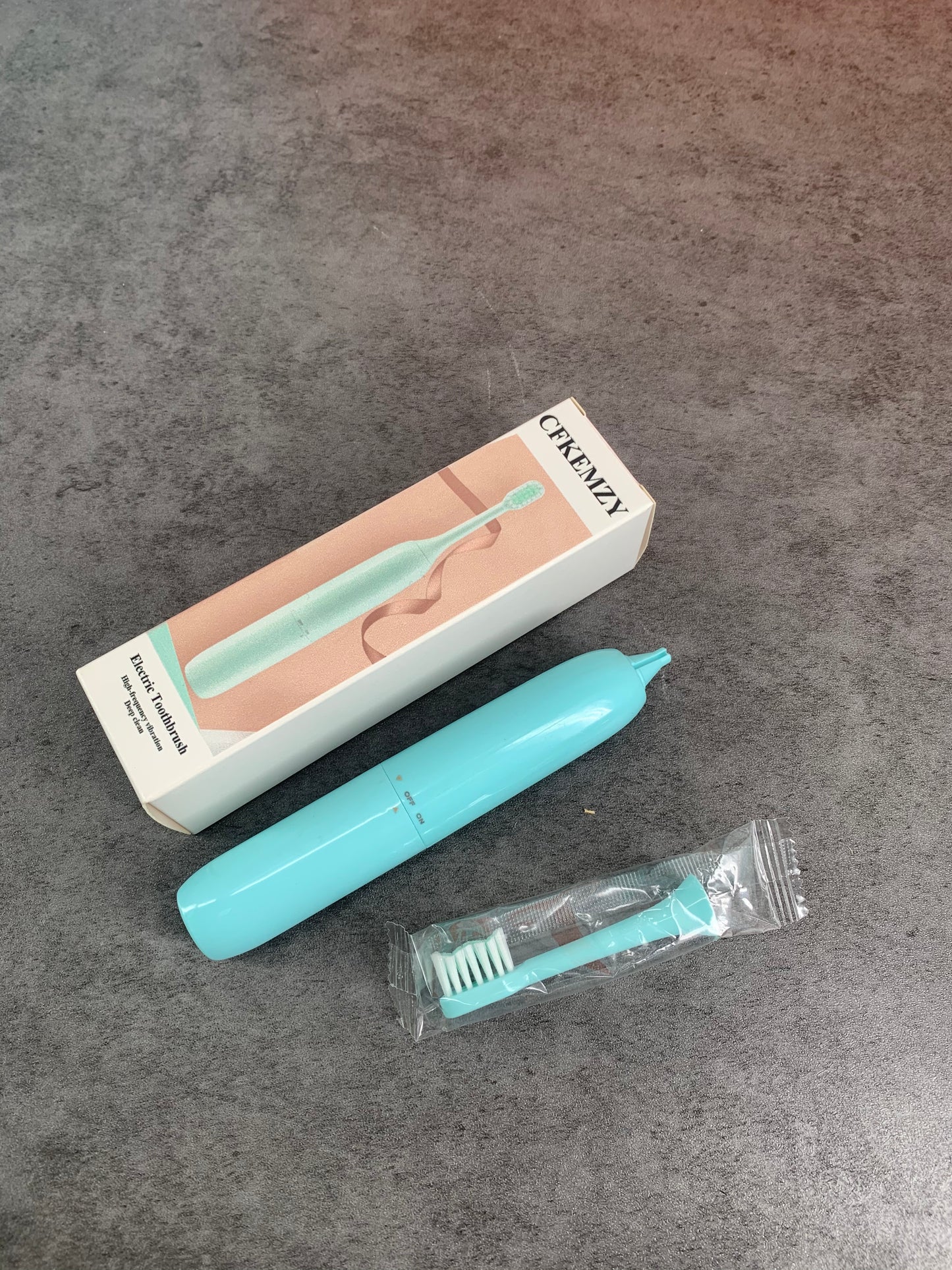 CFKEMZY Blue Electric Toothbrush for Adults and Kids Smart Cleaning and Whitening