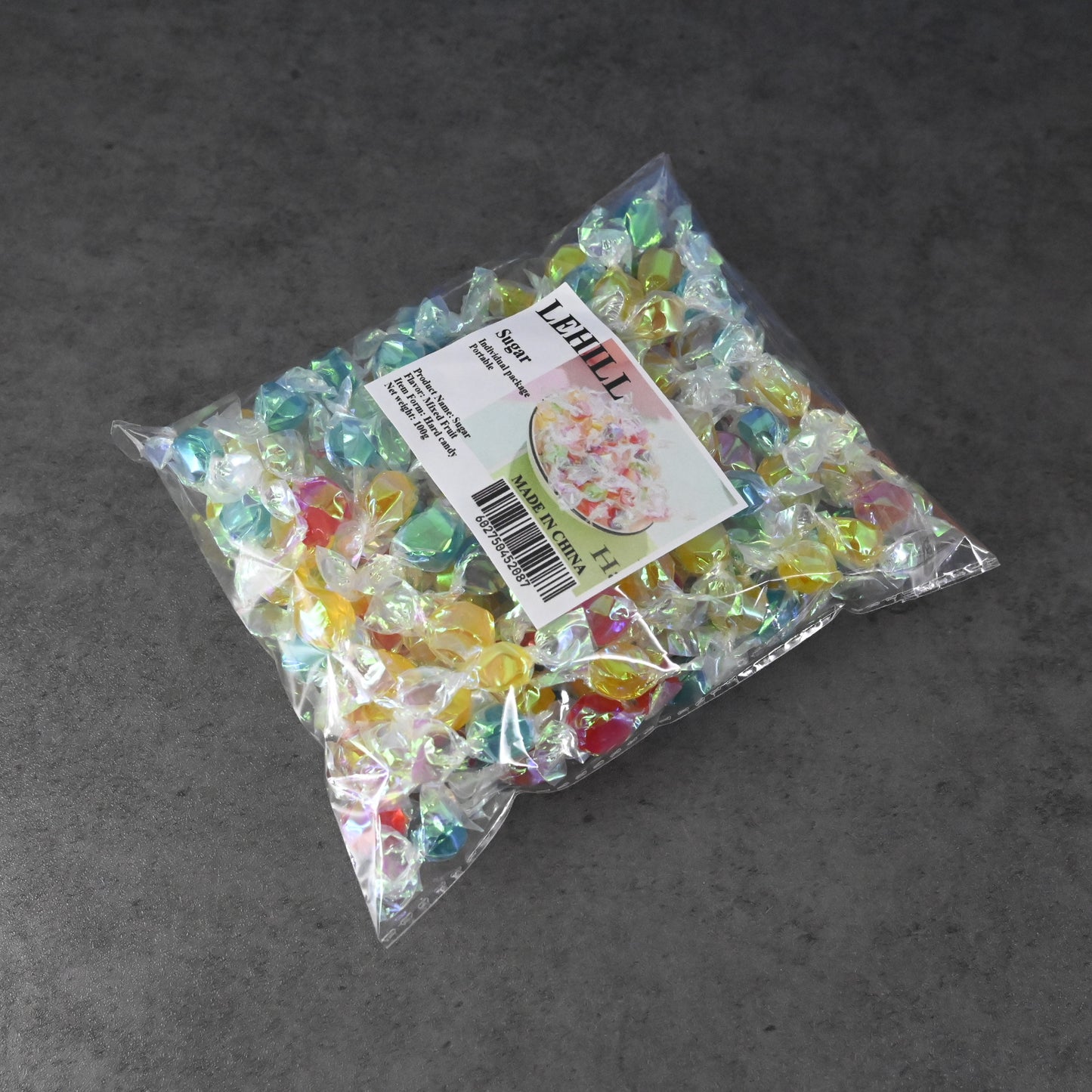 LEHILL Colored Hard Candy Mixed Fruity Candy Sweet and Sour Bulk Candy