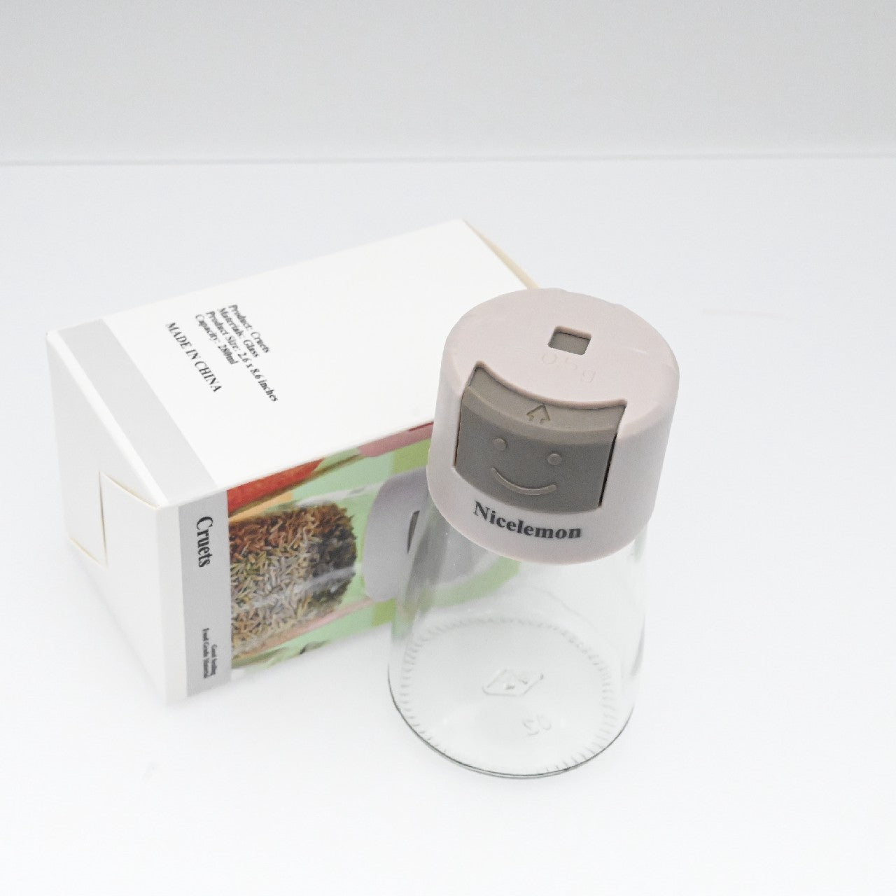 Nicelemon Press-type Glass Cruets Leak-proof Cruets Bottle Plastic Cover