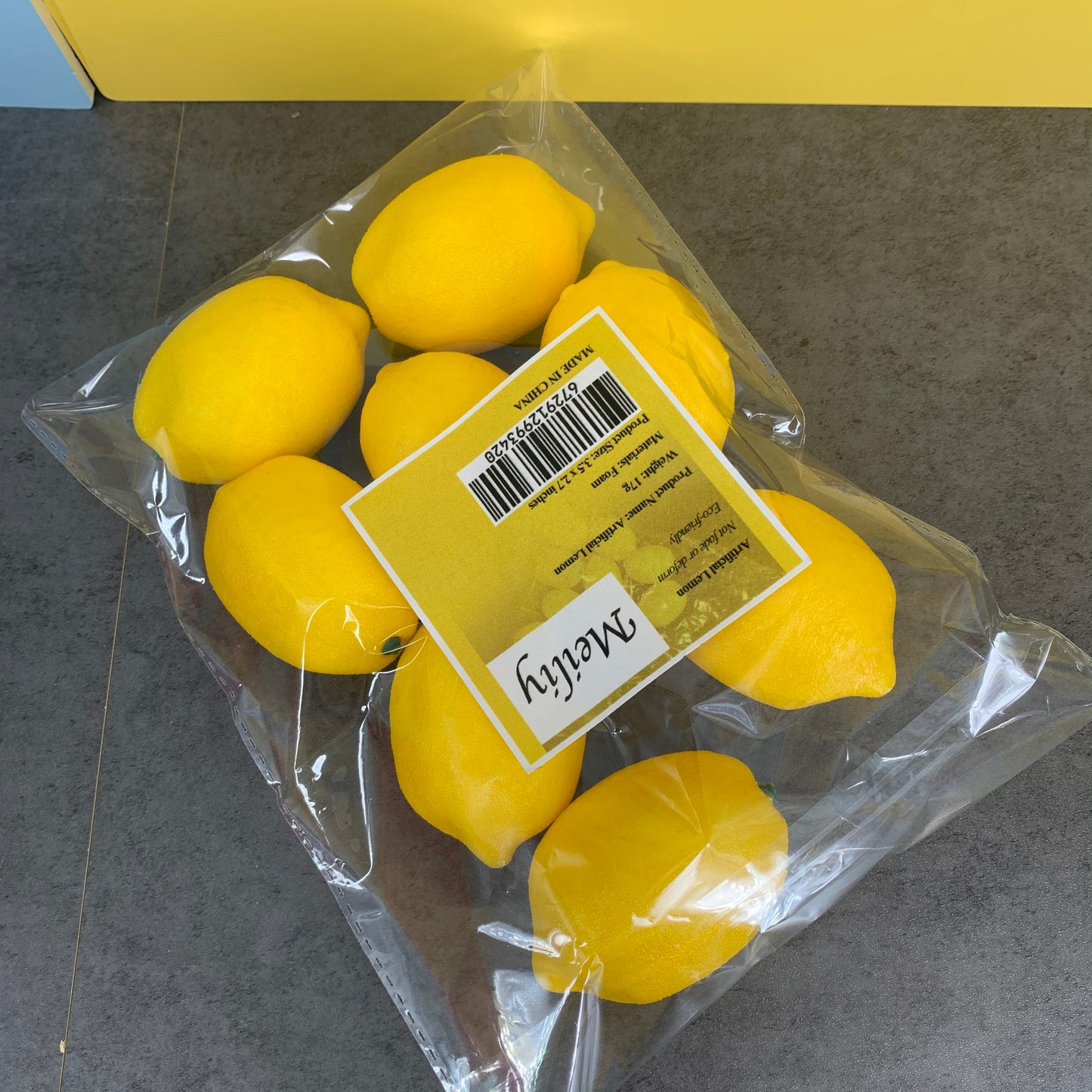 MEILIY 8 Pcs Artificial Lemon, Fake Lemon for Home House Kitchen Party Decoration in Yellow