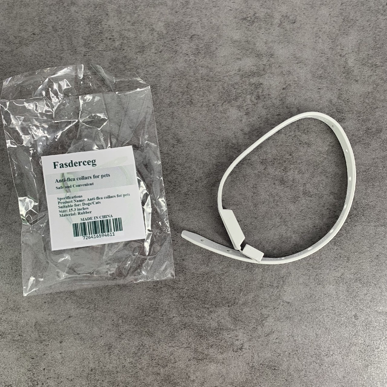 Fasderceg Pet Collars, Anti Flea Collars Adjustable Pet Collars, White