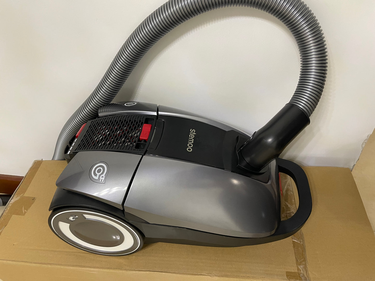 STEMOO Multipurpose Steam Cleaner 1.5L Dual-Tank Rolling Cleaning Machine for Carpet, Floor, Window and Car, Grey+Black