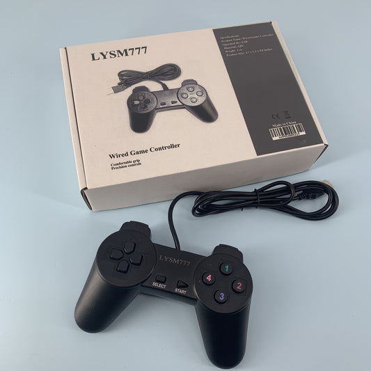 LYSM777 Wired Game Controller with Double Vibrators for Windows PC/ PS3