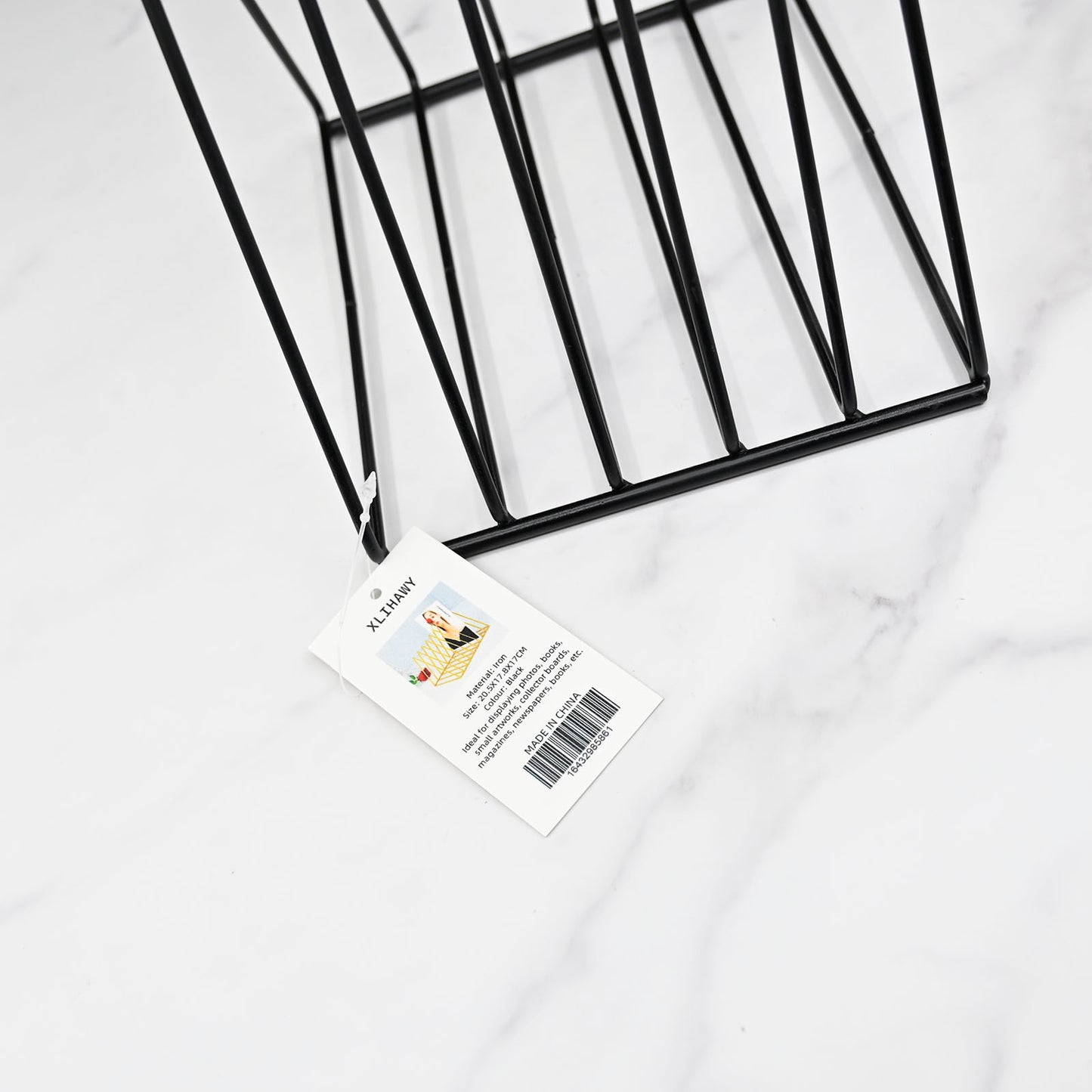 XLIHAWY Magazines Storage Rack Metal Book Shelf Home Living Room Decor