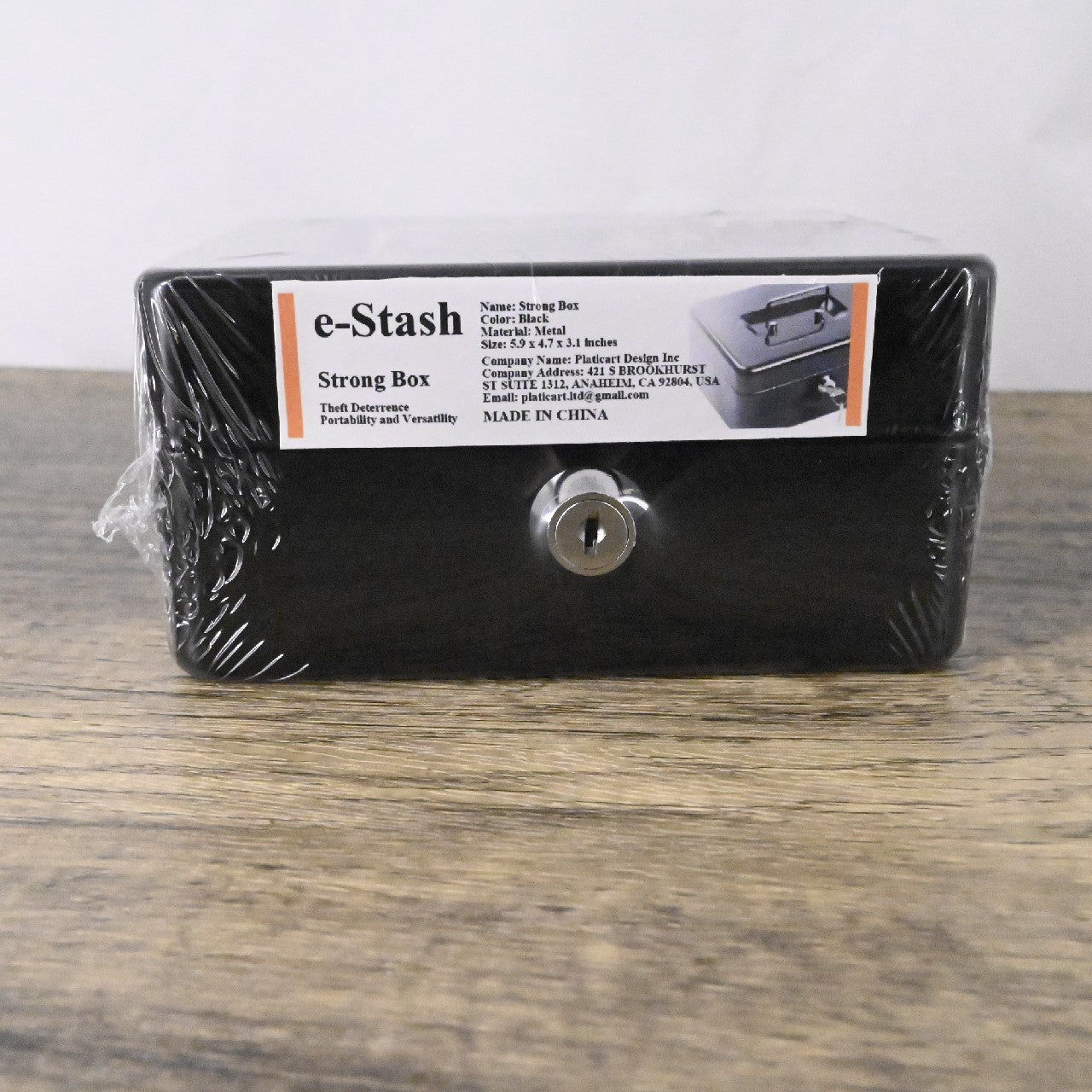 e-Stash Black Metal Strong Boxes with Lock Small Safe for Home and Office