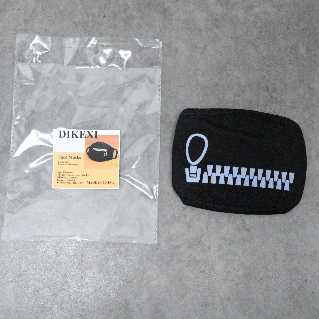 DIKEXI Disposable Face Masks 3-Ply Filter Earloop Mouth Cover in Black