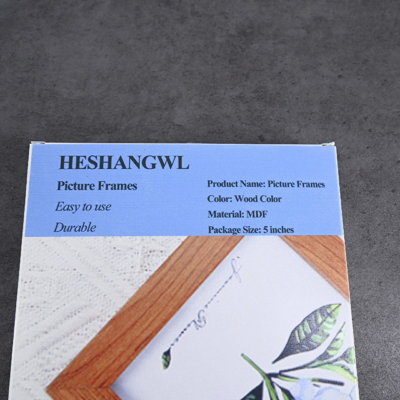 HESHANGWL 5 Inches MDF Photo Frame Picture Frame  In Wood Color for Room Ornament