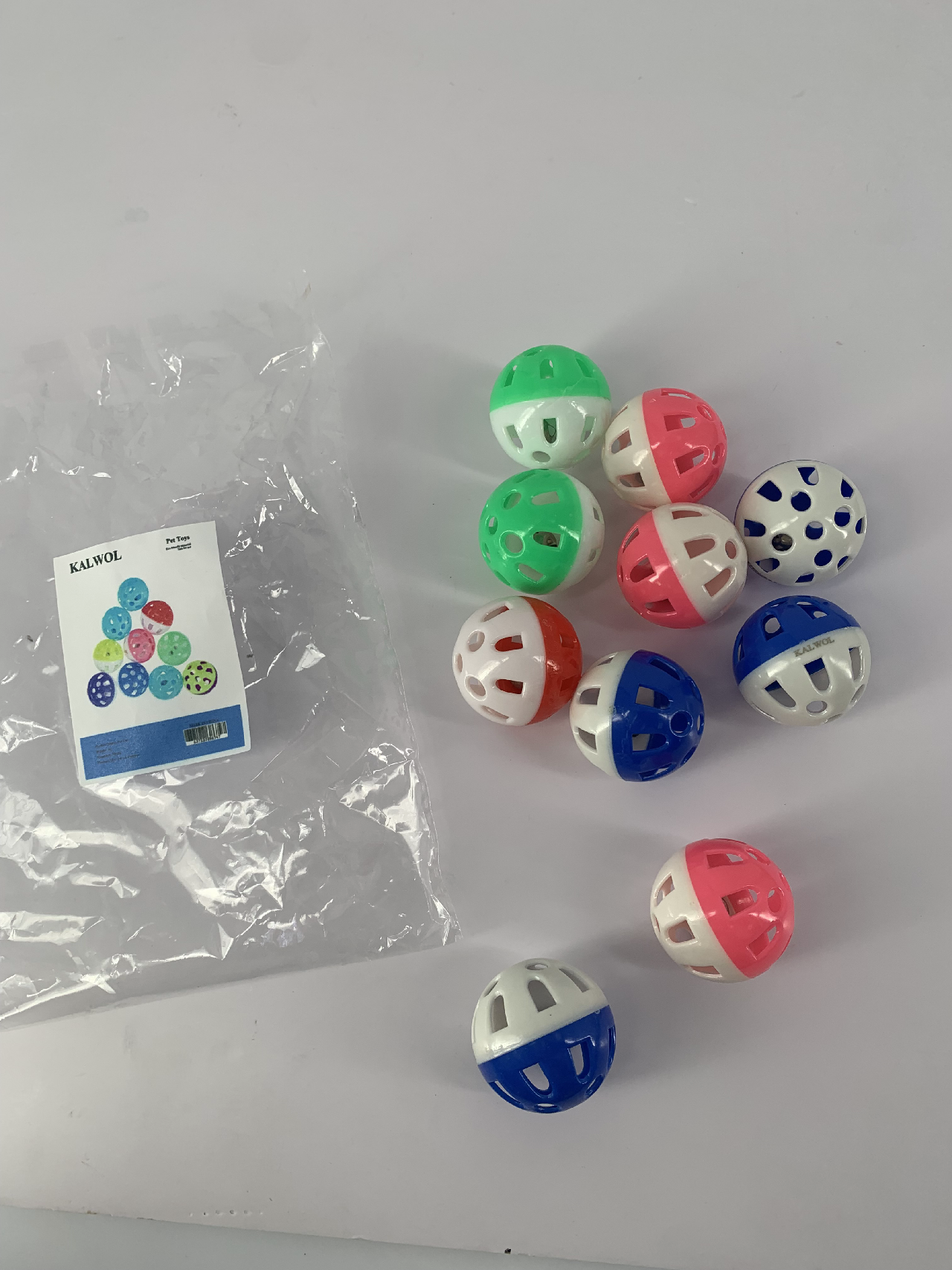 KALWOL Pet Toys Ball with Bell for Cats Dogs