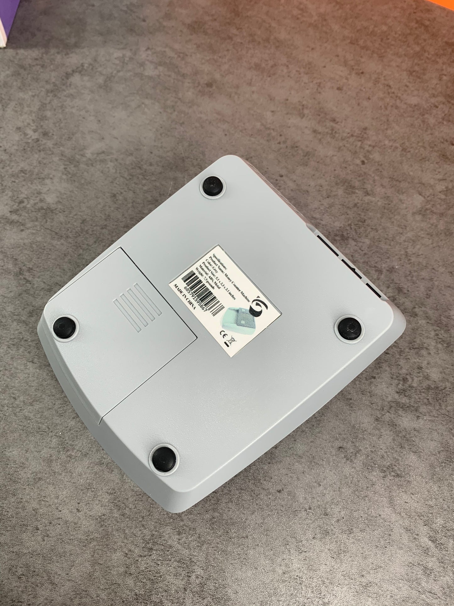 Grey Portable Money Counting Machine, 5.1*3.3*3.1 inches Counterfeit Bill Detector Machine For Small Business