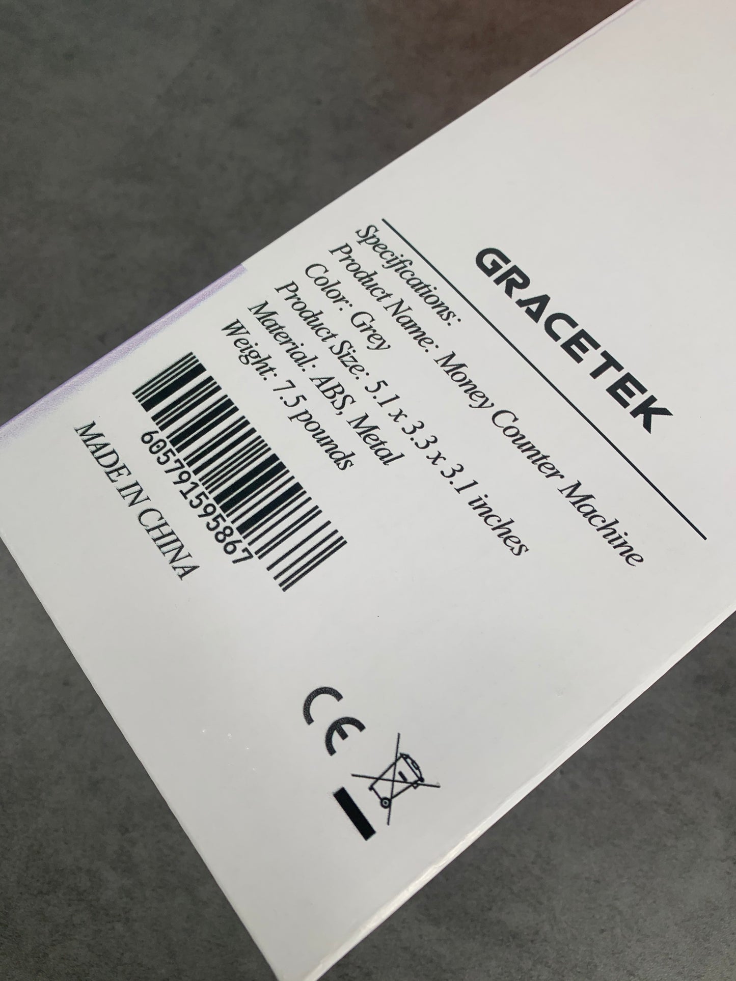 GRACETEK Portable Money Counting Machine Counterfeit Bill Detector Machine For Small Business in Gray