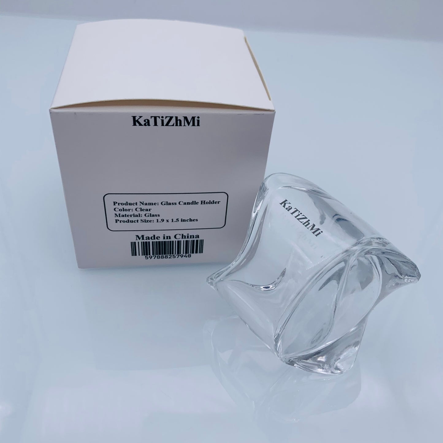 KaTiZhMi Glass Candlesticks Holder Fine Transparent Crystal Glass Candlestick Dining Home Decoration