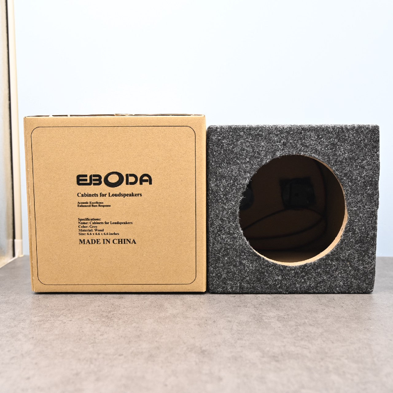 EBDODA Gray Wooden Cabinet for Loudspeaker with 4.5 Inches Speaker Hole