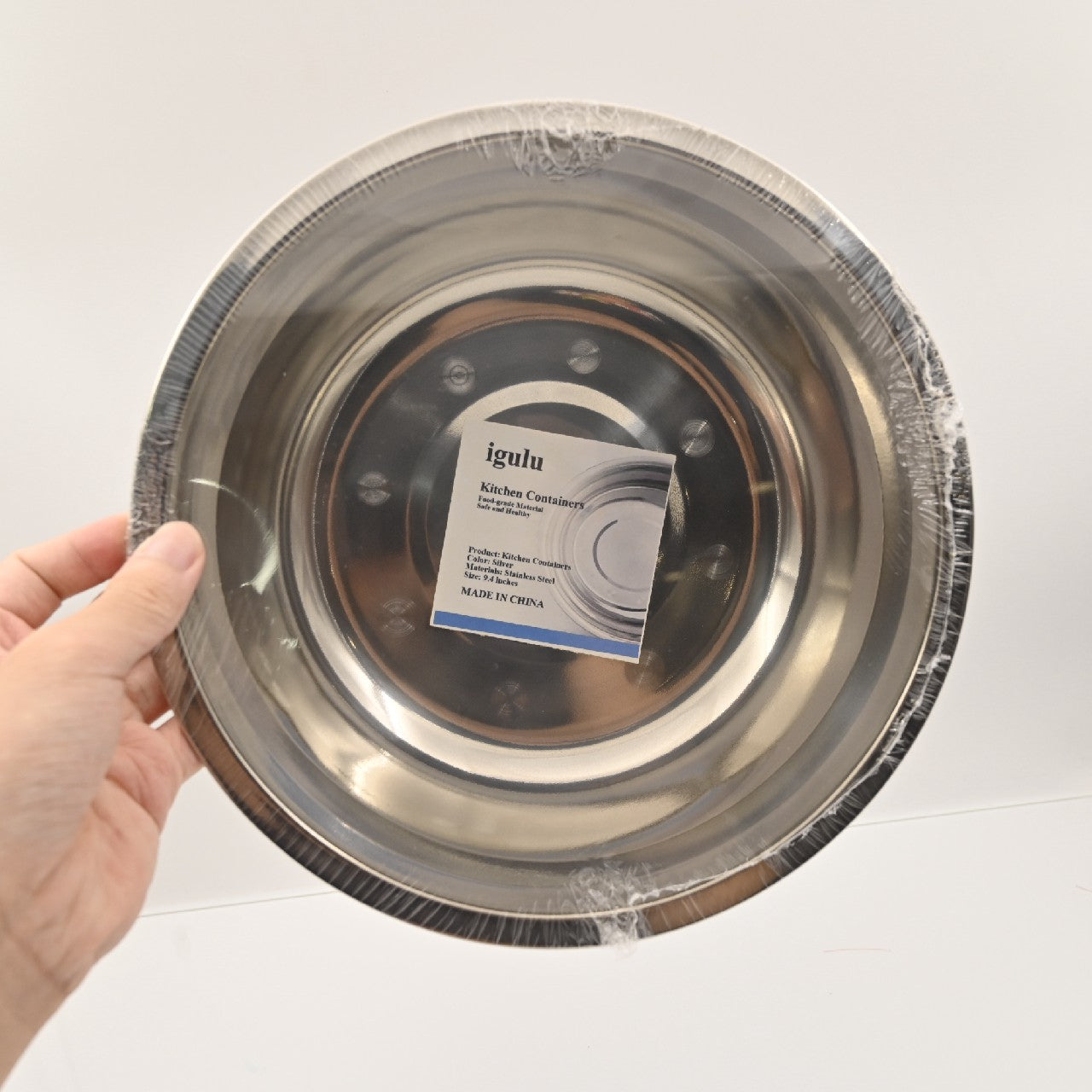 igulu 1 PC Kitchen Container Stainless Steel Bowl Durable and Corrosion-Resistant Silver