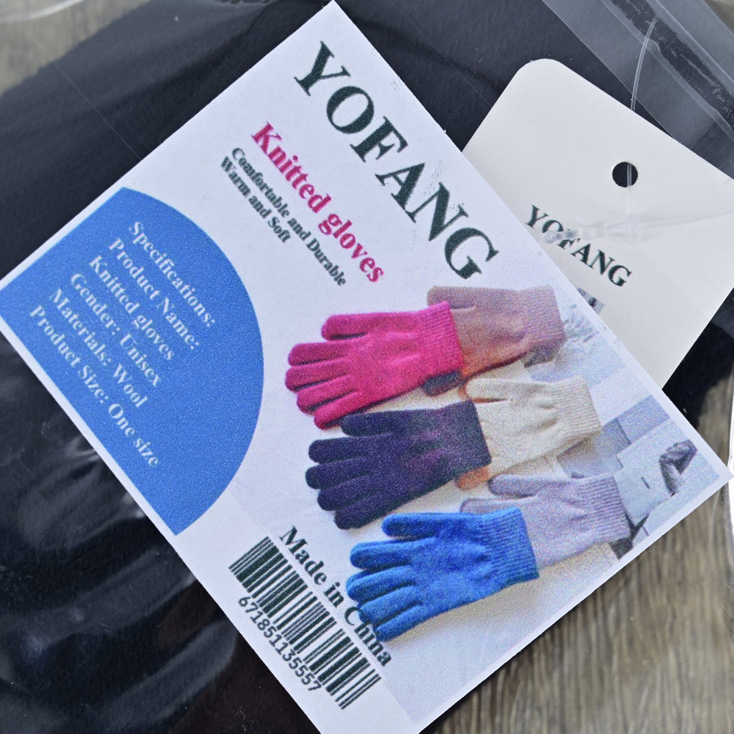 YOFANG Knitted Woolen Gloves Winter Solid Color Full Finger Mittens