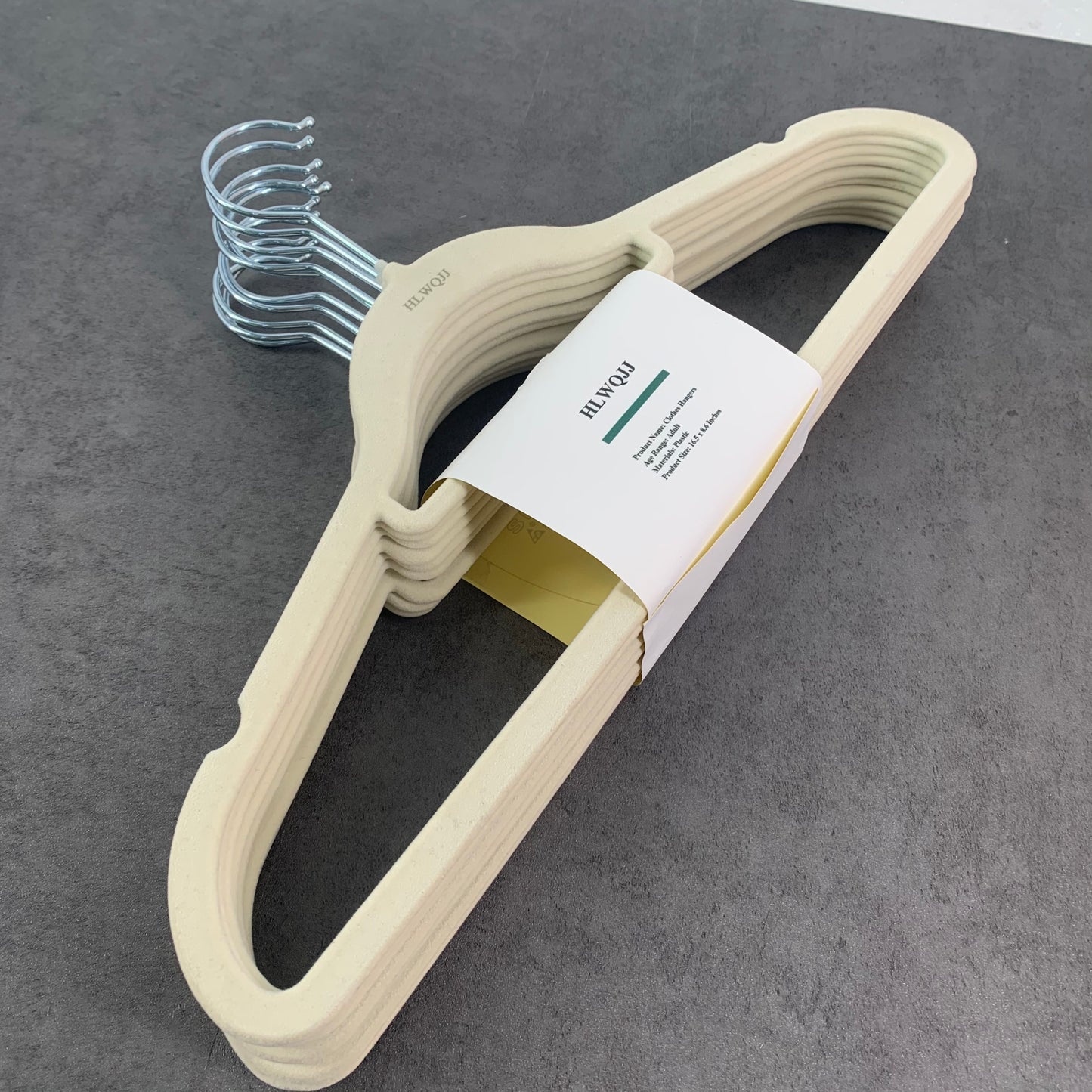 HLWQJJ 10 Pcs High-Grade Flocking Hanger Magic Hanger Seamless Non-Slip Adult Plastic Hanger