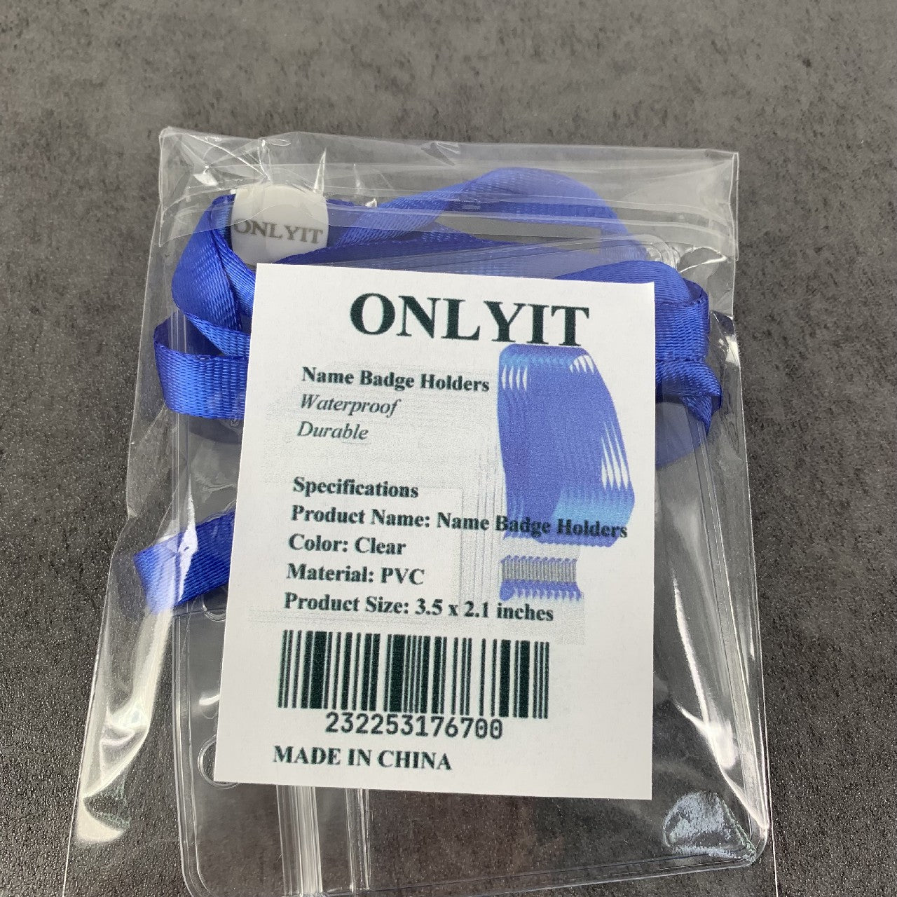 ONLYIT Waterproof Clear Name ID Badge Holders with Lanyard