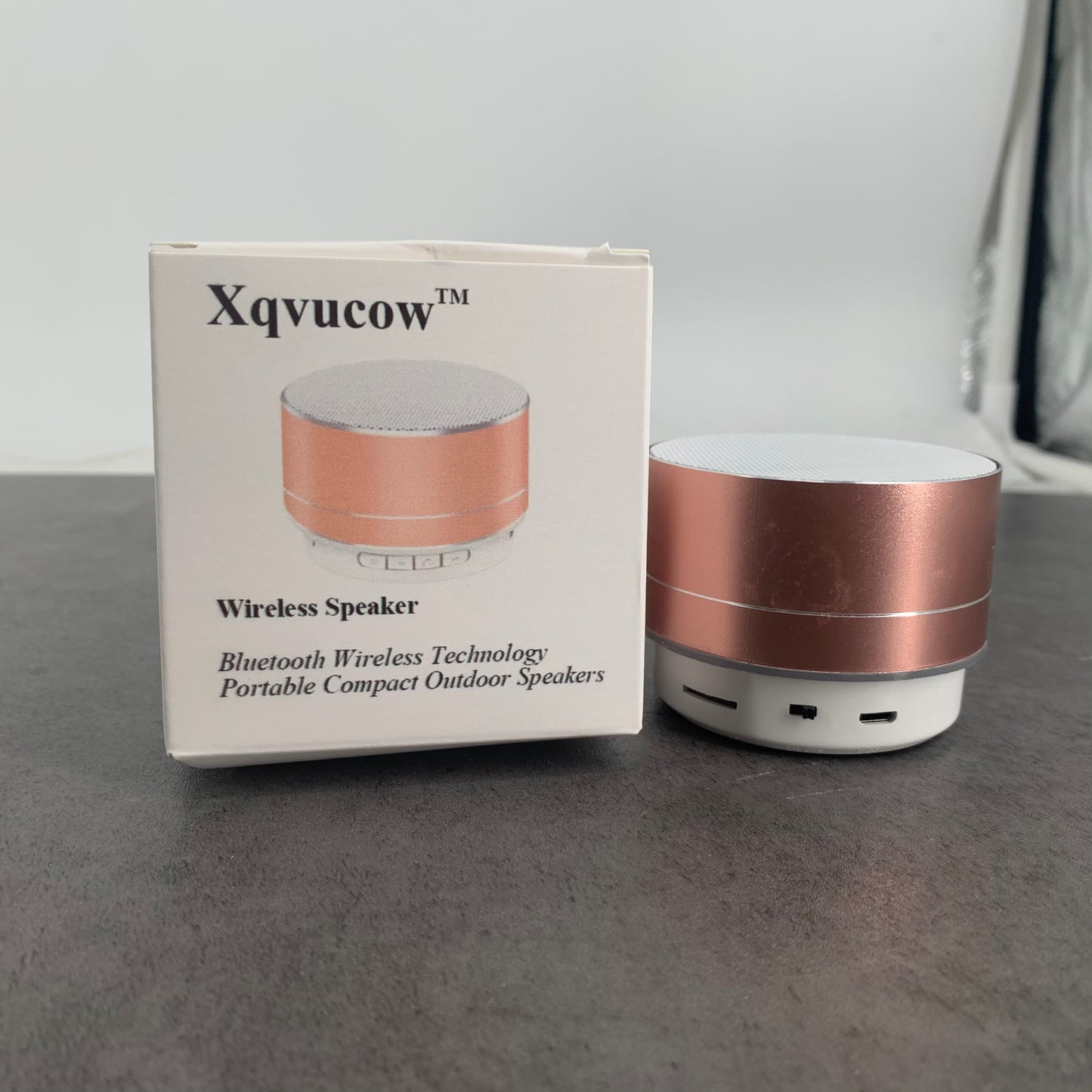 Xqvucow Mini Portable Speaker Bluetooth Wireless Car Audio USB Speakers in Gold