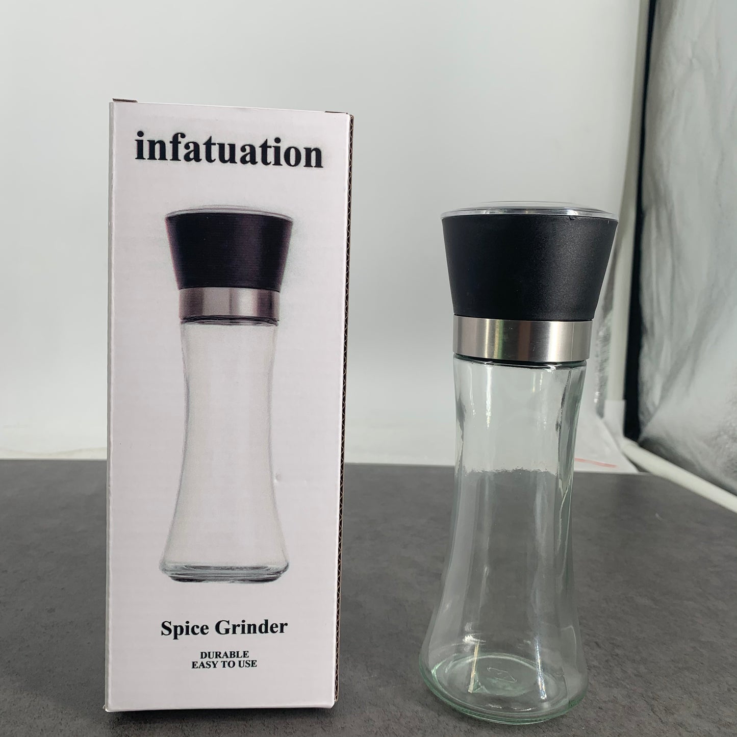 infatuation Manual Spice Grinder, Best Spice Mill with Blades and Adjustable Coarseness