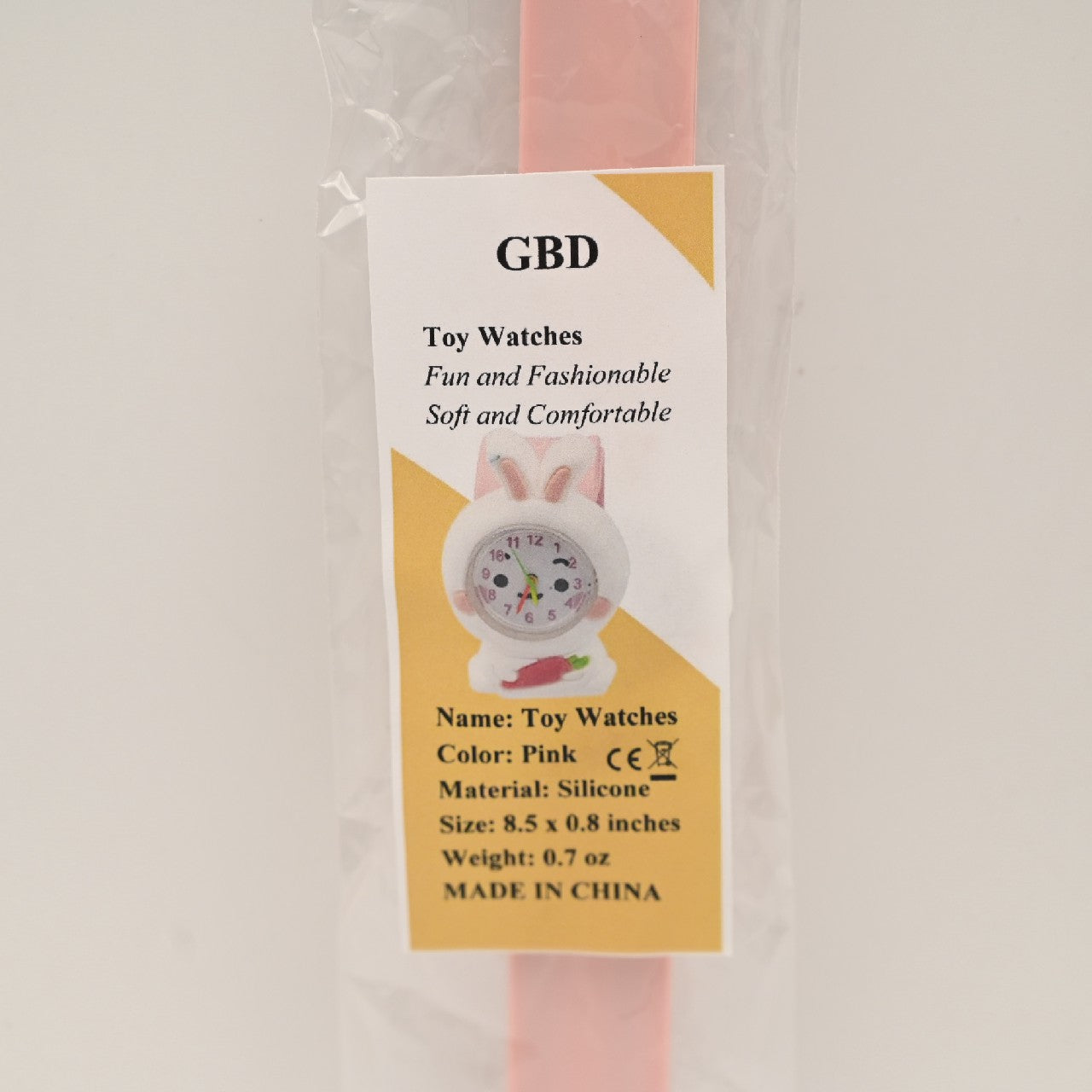 GBD Children's Toy Watches, Cute Bunny Shape, Pink, Silicone, Quartz Movement