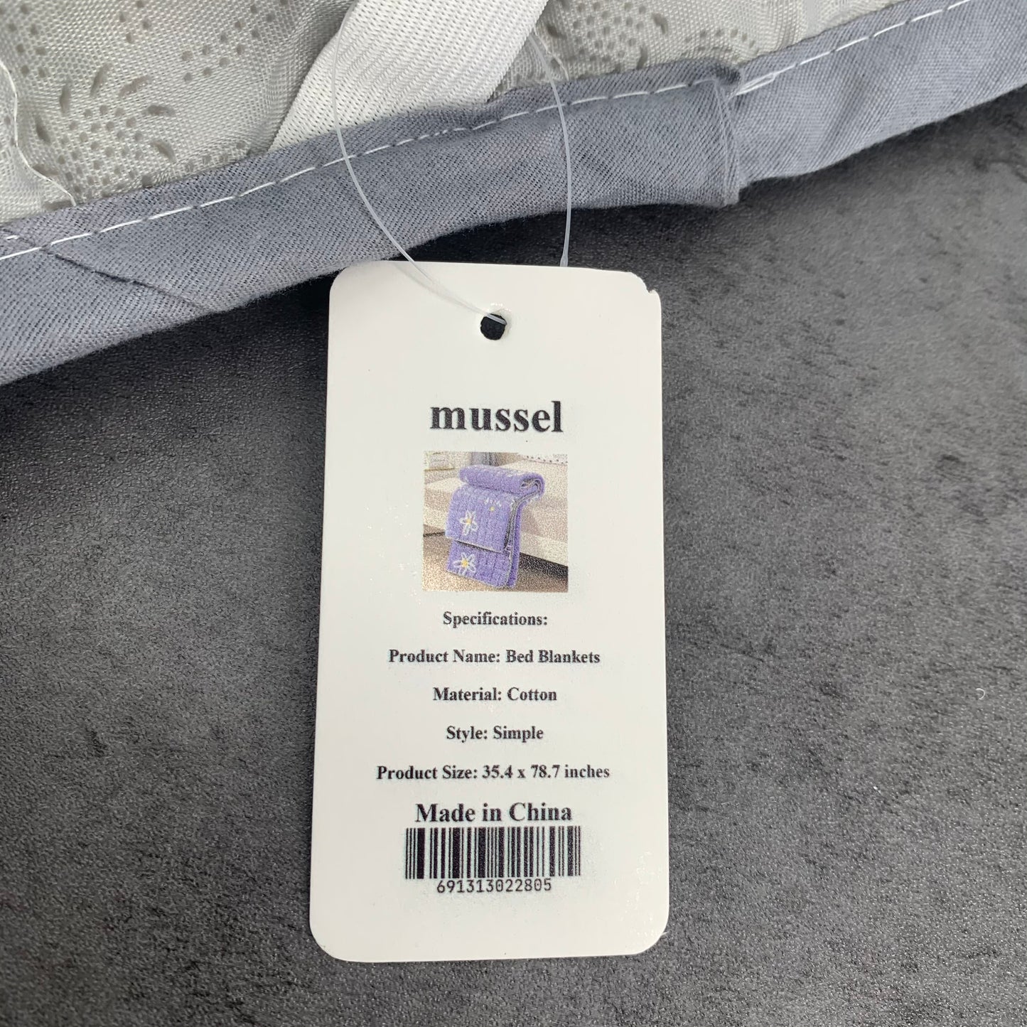 mussel Winter Fleece Bed Blankets Warm Cotton Blanket in Blue