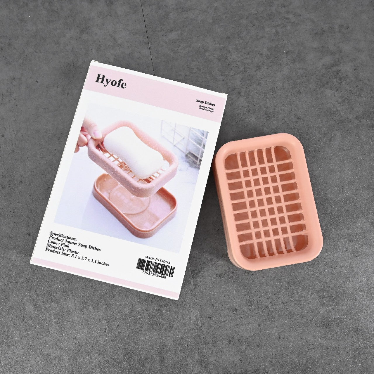 Hyofe Soap Boxes Soap Holder for Shower Bathroom Kitchen Sink in Pink