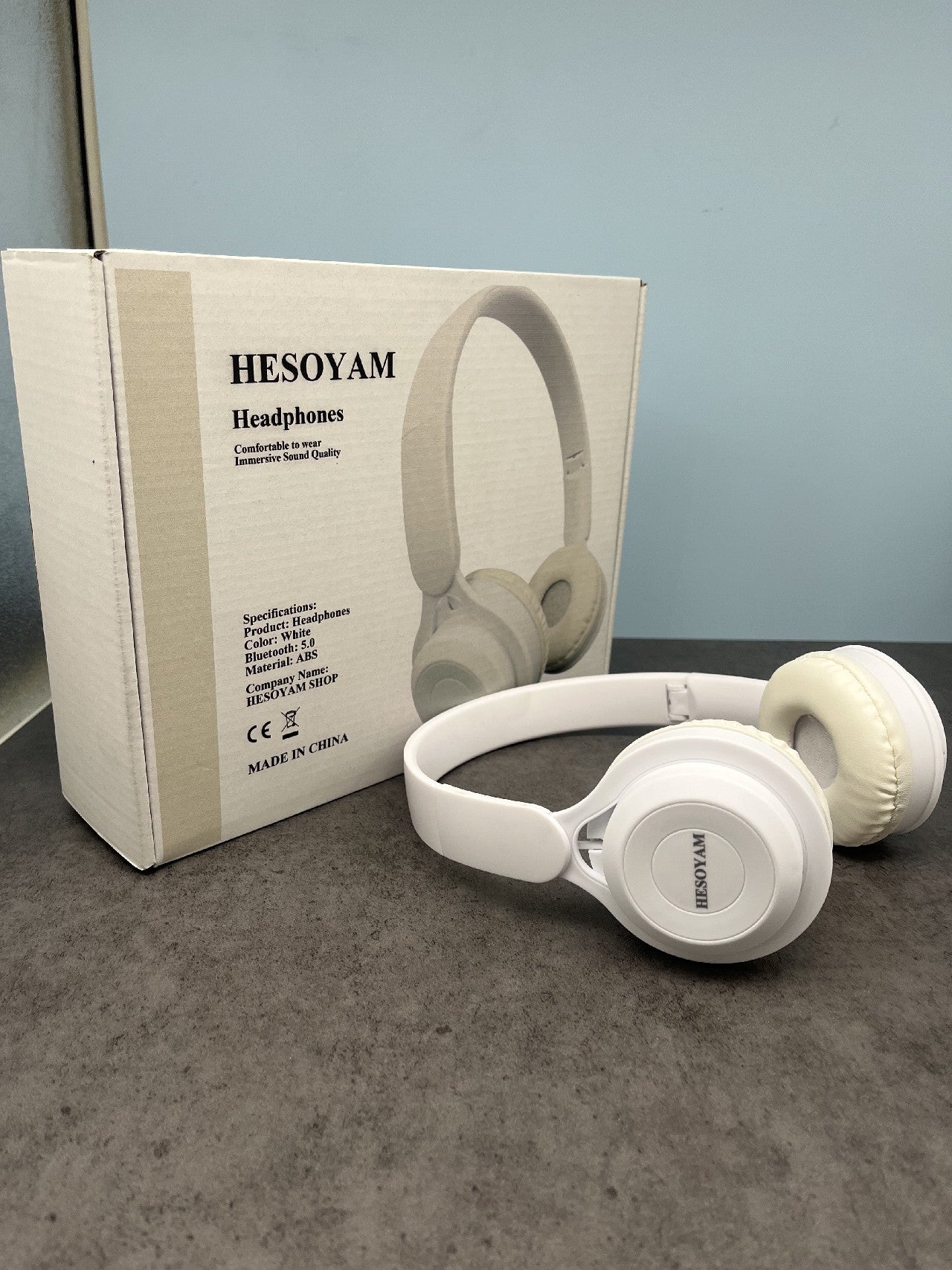 HESOYAM Lightweight Bluetooth Headphones Over-Ear Foldable Wireless Headphones