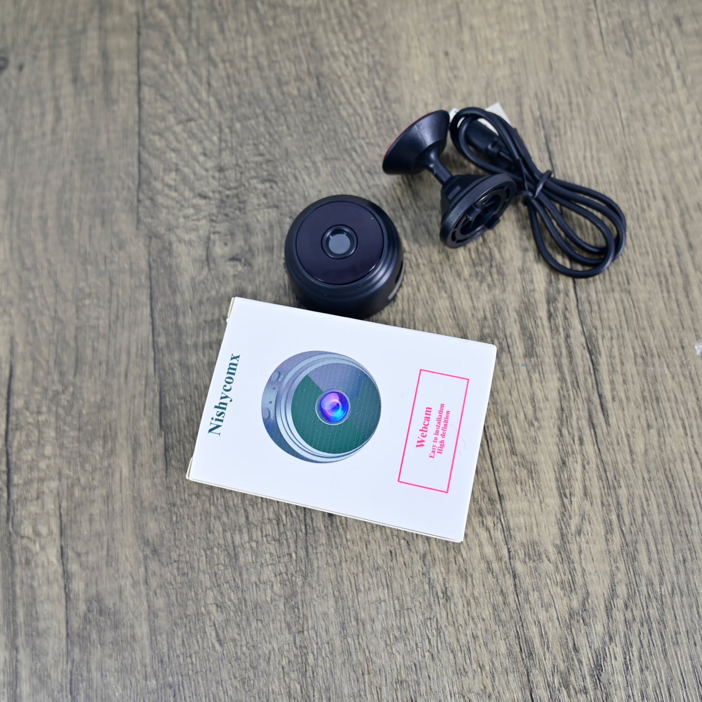 Nishycomx Black Wireless 1080P HD Webcam for Home Indoor