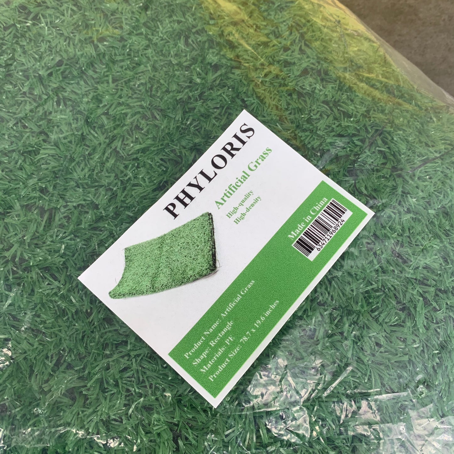 PHYLORIS Artificial Grass Rug 78.7' *19.6' Realistic Fake Grass Carpet Pet Turf Thick Grass Rug for Indoor/Outdoor(Green)