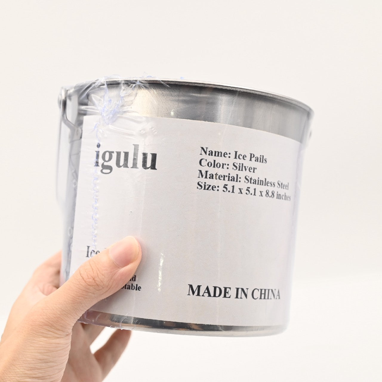 igulu Metal Ice Buckets for Parties, 5 Inch Tin Pails with Handles for Beer, Cola