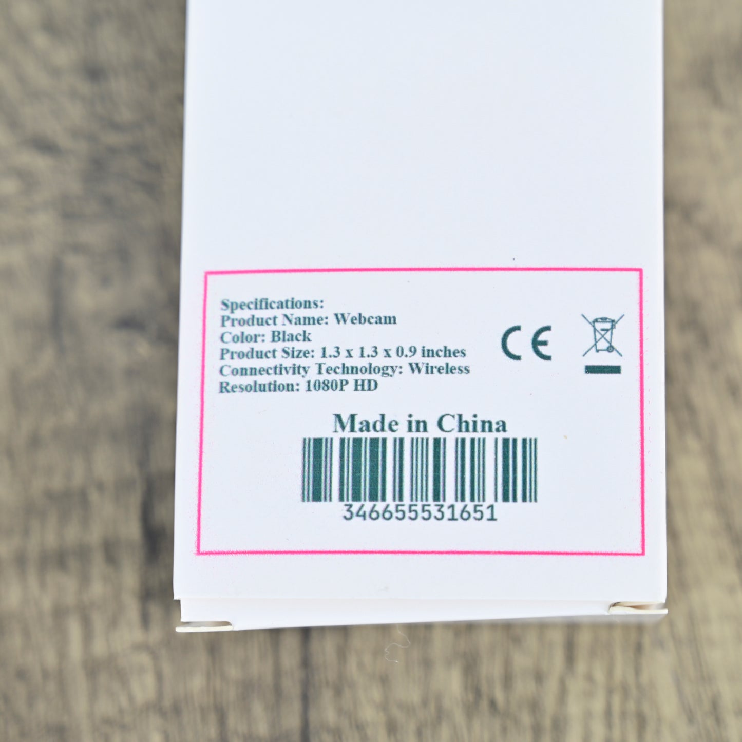 Nishycomx Black Wireless 1080P HD Webcam for Home Indoor