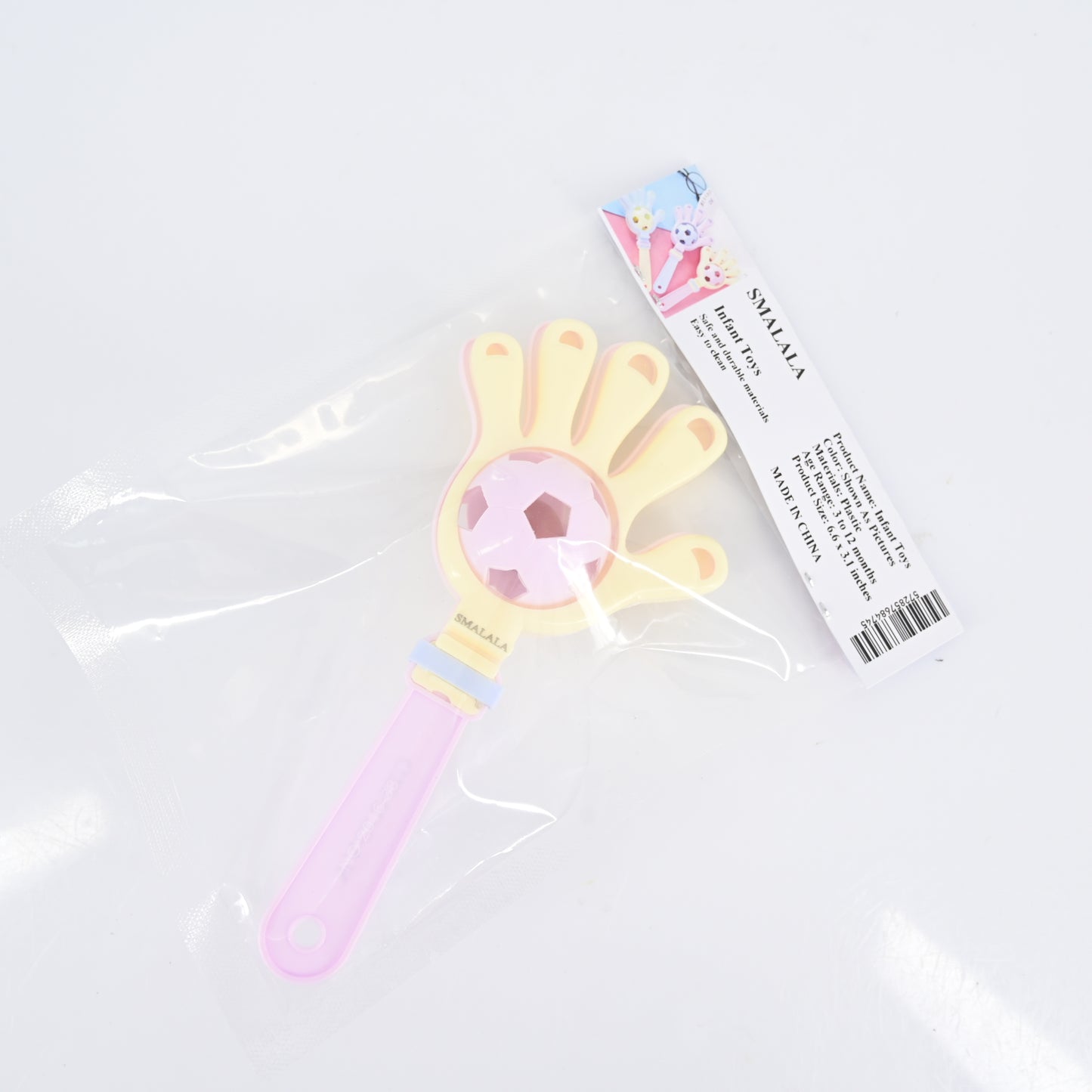 SMALALA Creative Funny Durable and Safe Infant Bell Toy Colorful Hand Clapper