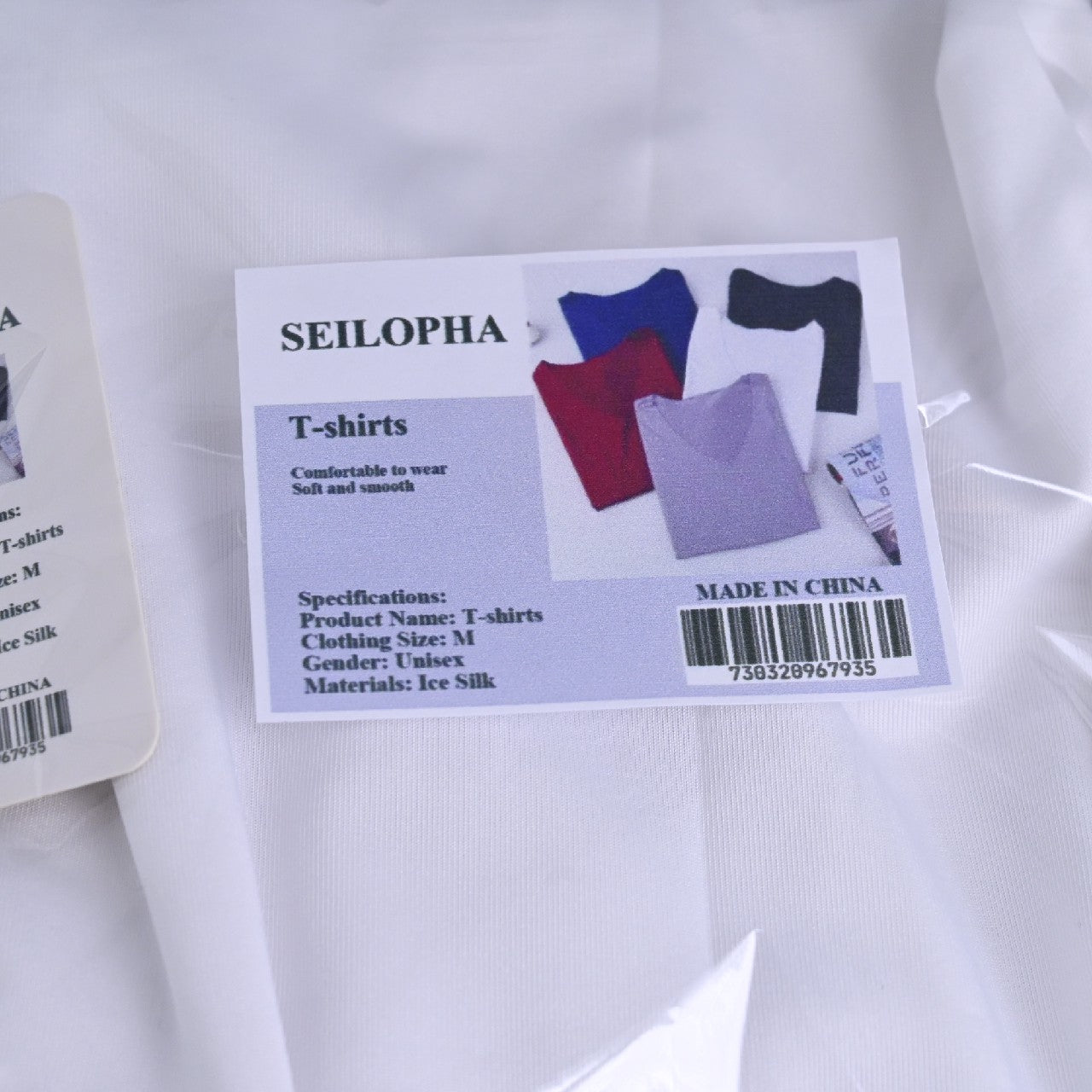 SEILOPHA White Summer Ice Silk Short Sleeve T-shirt V-Neck Fashion Top